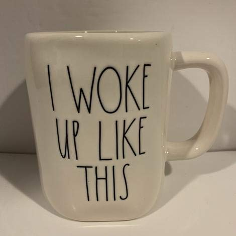 Rae Dunn I Wake Up Like This Kaffeetasse – Elfenbeinfarbene Keramik