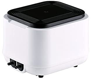 Bomba De Aire para Acuario Pequeña Bomba De Tanque De Peces Portátil Silenciosa Aireador Acuicultura Oxígeno Eficiente Bomba De Estanque Doble Orificio,Blanco,10W