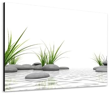 NORILIVING Muster Duschrückwand Fliesenersatz Dusche 20x29 cm Motiv Zen Steine Gras | Duschwand ohne Bohren | Aluverbundplatte 3 mm