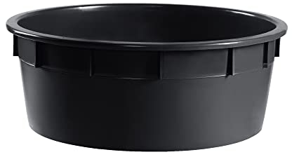 BAUER Bottich 110 L, Rund, Grau, Ø 80 (Oben) x 31 cm; Regentonne, Regenwassertonne, Regenwassertank, Mörtelwanne, Maurerkübel, Pflanzkübel für Garten und Baustelle