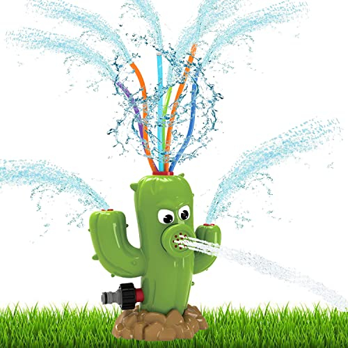 Sunshine smile Sprinkler Spielzeug für Kinder,Kaktus Sprinkler,Wasserspielzeug Sprinkler,Wassersprinkler Garten Kinder,Sprinkler für Outdoor Garten,Wasserspielzeug für Sommer