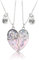 SJBAUTYO Freundschafts-Anhänger-Halsketten-Set,2 Stück BFF Necklaces,Herz freundschaftskette magnetisch,Beste Freunde Ketten für 2 Mädchen, Geburtstagsgeschenk für beste Freunde
