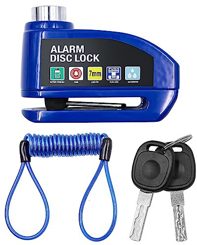 CENPEK Lucchetto Per Bicicletta Lucchetto Per Freno A Disco Con Allarme Antifurto Suono 130Db Super Forte Con Cavo Promemoria Per Bici Moto Scooter