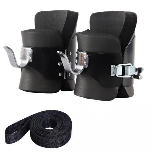 Keenso Inversionsstiefel Anti Schwerkraft Pull UP Hängeschuhe | Tragkraft 150 kg, Bequemes Schaumstoffpolster Schwarz mit sichere Schlösser für Fitness, Krafttraining