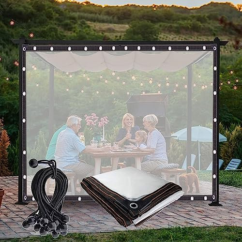 QSTGX Telo Impermeabile per Gazebo, Pergola da Giardino Tenda Divisoria per Portico Telo per Copertura Vegetale Trasparente Antipioggia con Occhielli (Colore : Transparent, Misurare : 2x4m)