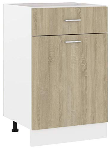 Festnight Schubunterschrank küchenunterschrank Kücheneinheiten Küchenzeile Küchenschrank Küchenmöbel Sonoma-Eiche 50x46x81,5 cm Holzwerkstoff