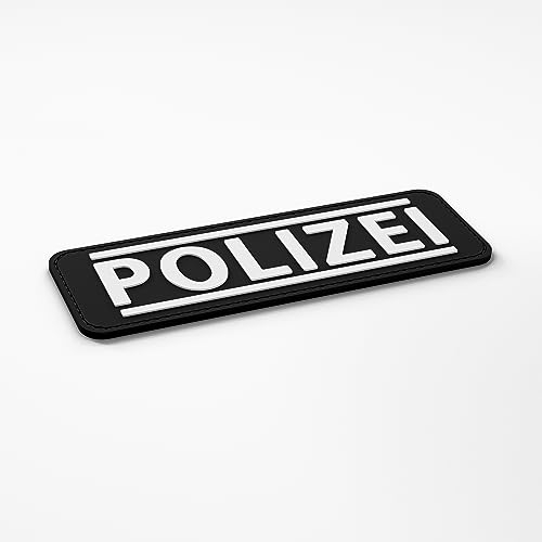 Patch Force - Polizei Ausrüstung - Polizei Patch als Abzeichen für Polizeiuniform, Polizeiweste, Einsatztasche, Jacke oder Rucksack - 3D rubber klett patch - 12 x 4 cm