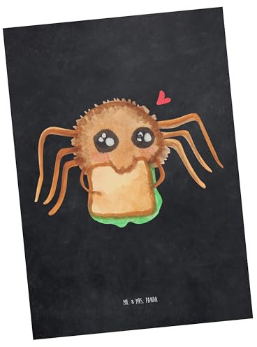Mr. & Mrs. Panda Postkarte Spinne Agathe Sandwich - Geschenk, Einladung, Hunger, Glück, Einladungskarten Geburtstag, Alles wird gut, Merchandise,