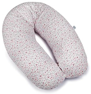 Ceba Baby® Stillkissen - Lagerungskissen für Babys - Schwangerschaftskissen aus 100% Baumwolle - XXL groß Seitenschläferkissen - 190 cm - Öko-Tex Standard 100 - Vergissmeinnicht