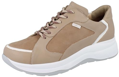 Finn Comfort FINNCO Piccadilly Damen Schnürhalbschuhe beige Sesame Weiss Leder