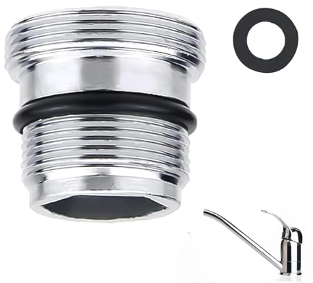 Wasserhahn Adapter M18.5 zu M22, Außengewinde Wasserhahnadapter mit Gummidichtung, Hochwertige Gewindeadapter Kompatibel mit IKEA/GROHE/Neoperl/BRITA Filtro Wasserfilter, Wasserreiniger