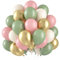 Palloncini Verdi Rosa, 60 Pezzi Palloncini Compleanno Verde Salvia Rosa Pastello, Ghirlanda Palloncini Metallic Oro Verde Oliva, Lattice Palloncini per Compleanno Baby Shower Addobbi Matrimonio