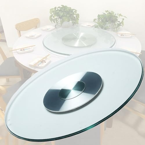 ZYXQQJ 60/80/90cm Großer Drehscheibe, Lazy Susan Drehteller Esstisch Drehplatte Aus Gehärtetem Glas Runde Servierplatte Küchen-Drehteller (Size : 90cm/36inch)