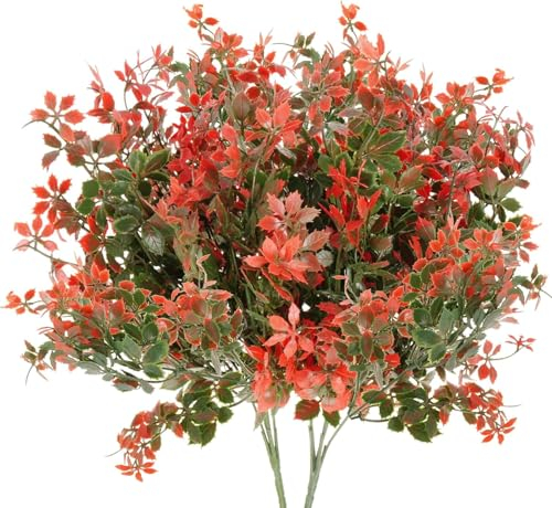 HASUDEI 2PCS Plantes Artificielles d'automne 40cm Fleurs Artificielles Intérieur Extérieur Feuilles d'Érable d'automne Artificielles Fausses Feuilles pour Salon Balcon Halloween Décoration