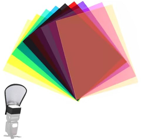 Farbfolien, Folie für Lampe, Gel Filter Film, Farbige Farbfilm Folie, Farbkorrektur Farbfilter, und Fotografie Lichtreflektor, für Foto Grafie Studio Strobe Blitz LED Licht Kamera Bühnen Party