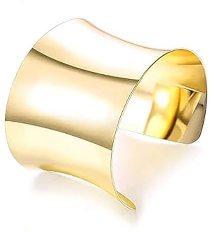 Uwiyo Gold Offener Armreif Große GoldarmbäNder Breiter Damen Armspange Manschette Armreif Gold Open Front Armband Innendurchmesser 60mm (Gold#4)