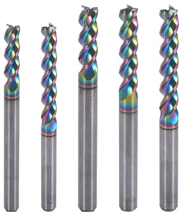 10 Stück 3,175/4/5/6/8/10 mm 3 Flöten U-Schlitz-Spiralfräser-Werkzeuge Alu CNC-Fräser HRC55 DLC-beschichteter Fräser for Aluminiumlegierung(6dx18Hx6Dx50L)