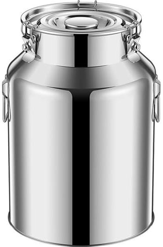 ZHANGMIN Milchkanne Aus Edelstahl, Milcheimer Mit Großem Fassungsvermögen Und Versiegeltem Deckel, Robuster Milchkrug, Milcheimer Mit Tragegriff, Behälter for Öl, Tee(6L)