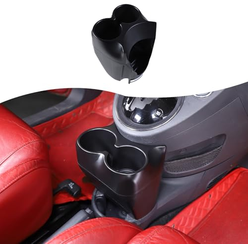 DIYUCAR Car Centre Console Water Cup Holder Compatible with Fiat 500 2007-2015, Insert Drink Holder Car Cup Holder Bottle Stand Storage Box Interior Accessories