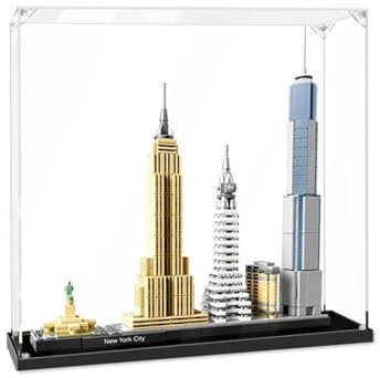 Acryl Vitrine Box Kompatibel für Le-go 21028 Architekturserie Street View New York,staubdicht Transparent Clear Display Box Vitrine (Nicht Enthalten Modellbausatz) 2MM
