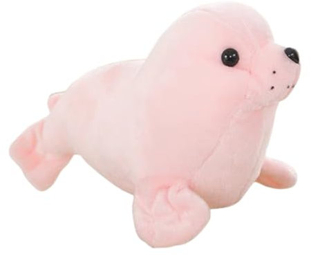 champracer Robbe Plüschtiere, Meerestier Kissen Plüschrobbe Plüschtier Umarmungen Plüsch Geschenke Spielzeug für Jungen und Mädchen (rosa,25 cm)