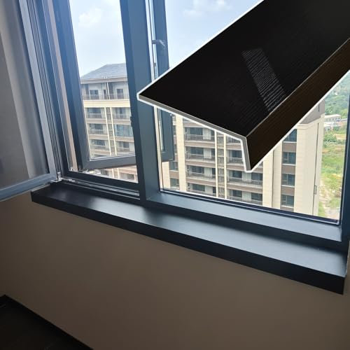 Appui de fenêtre Protecteur Appuis de Fenêtre en Forme de L pour Fenêtres de Maison, Protecteur de Baie Vitrée Noir Panneau de Fibres de Bois, Maison Porche Plaque de Rebord de Fenêtre Décorative(80cm