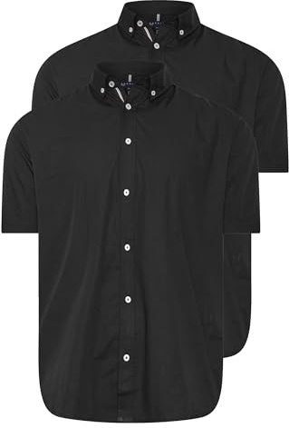BadRhino Big & Tall 2 Pack Short Sleeve Poplin Shirts - Men's - Plus Size Curve Black