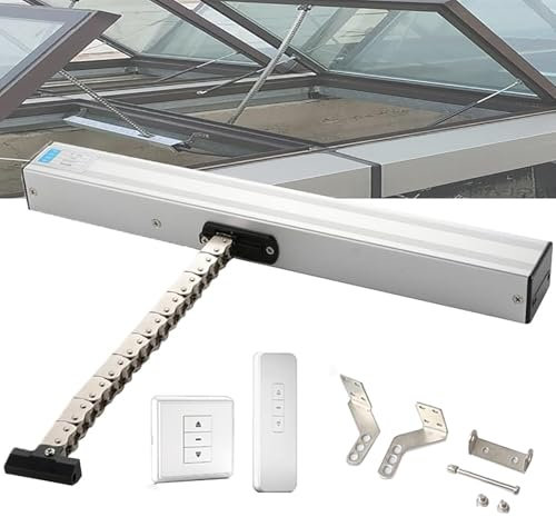 Driver Per Apertura Elettrica Delle Finestre Da 24 V (Corsa 300-1000 Mm) + Telecomando + Interruttore, Asta Di Spinta Intelligente E Silenziosa Per Finestre, Forza Di Bloccaggio 400 N,600mm