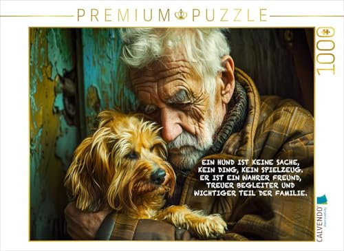 CALVENDO Puzzle EIN Motiv aus dem Kalender Hunde und berührende Sprüche | 1000 Teile Lege-Größe 64 x 48 cm Foto-Puzzle für glückliche Stunden