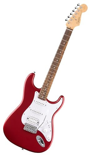 Squier by Fender Debut Collection HSS Stratocaster E-Gitarre, Laurel Griffbrett, Weißes Schlagbrett, Dakota Red