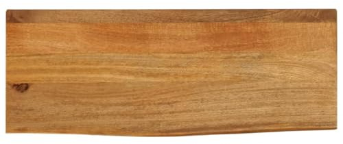 Myheimly Tischplatte, Holzplatte mit Baumkante, Massivholzplatte für Esstisch Couchtisch, Ersatztischplatte, Eiche,massives Mangoholz,90 x 40 x 2.5 cm