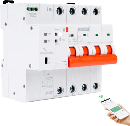 Interruttore magnetotermico differenziale wifi salvavita Interruttore temporizzato contatore elettrico 63A 4P tuya controllo recovery reclosing Protezione da sottotensione sovraccarico.