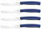 Sicignano | Coltello da Tavola in Acciaio Inox 10,7cm con Manico Colorato in PP, Lavabile in Lavastoviglie, Taglio Preciso per Uso Alimentare (Blue navy, 4 pezzi)