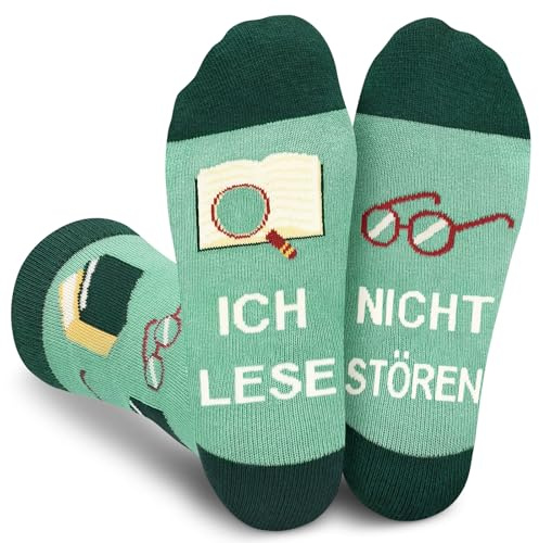 Gemtte Lustige Socken Geschenke für Leseratten, ICH LESE, NICHT STÖREN. Geschenke für Bücherwürmer Lustige Socken für Buchliebhaber Lesegeschenk Buch