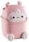 Kalastussaari 2 litres de poubelle en plastique mignonne pour chambre, bureau, chat, enfants - poubelle de chambre et enfants pour coiffeuse (rose)