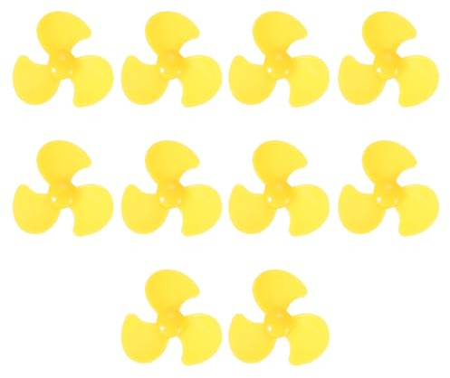 QUARKZMAN Hélice De Eje De Motor DC De 2mm, 30mm 3 Aspas Amarillo 10pcs | Forma De Ventilador Plásticas Redondas Para Aviones Modelo DIY Juguetes Científicos Motor Barco RC Micro