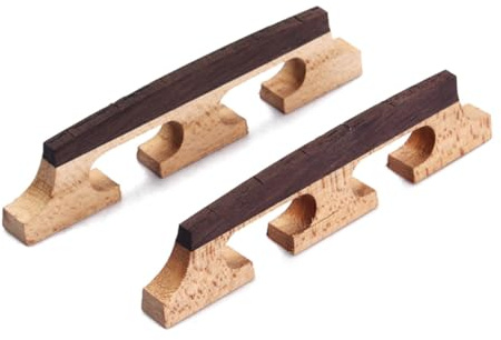 Levemolo 2 Pièces Chevalet de Banjo 6 Cordes en Érable, Pont Compensé pour Banjo, Guitare et Ukulélé, Accessoires Solide pour Instruments de Musique Folk, Usage Professionnel
