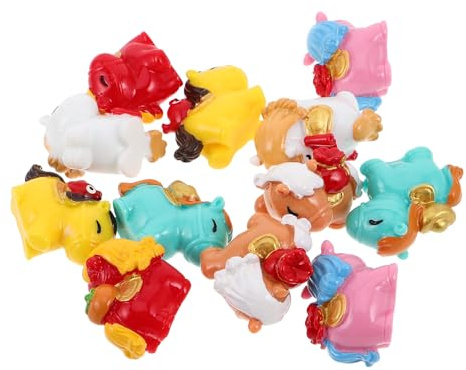 Toyvian Lot de 12 Figurines de Cheval Miniature en Résine pour Décoration Feng Shui, Présent et Collection, pour Espaces Jardin et Nouvel an Chinois 2026
