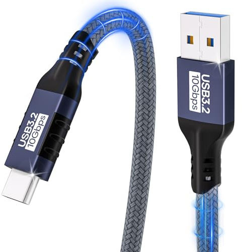 Câble USB A vers USB C 2m,Transfert de données 10Gbit/s câble de charge pour iPhone 17/16/15/Pro Max,Samsung Galaxy S24/S23/S22/S21/S20 Note 10,iPad Pro,SSD externe,périphérique USB vers Type-C