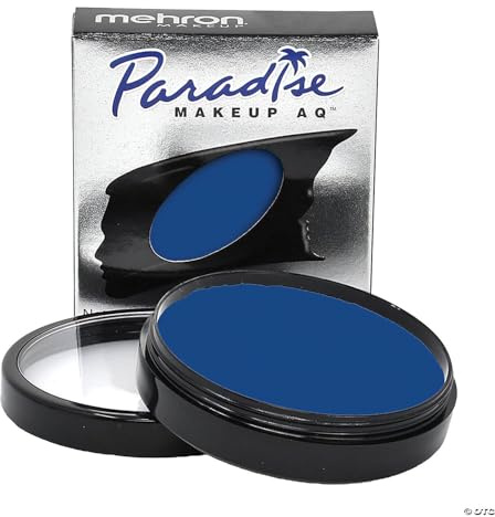 Mehron Makeup Paradise Makeup AQ Face and Body Paint Pro Size | Perfect for, Special FX, Cosplay, and Halloween | Water Activated Face Paint & Body Paint 1.4 oz (40 g) (Dark Blue)