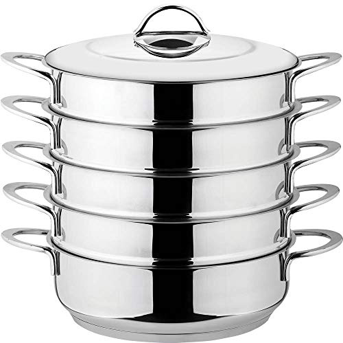 rukauf Dampfkocher, Mantowarka, Gardampfkochtopf Set aus Edelstahl mit Edelstahldeckel (24cm)