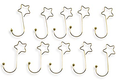 Riffelmacher 14447 - Kugel-Aufhänger mit Stern, Länge 5 cm, 20 Stück im Beutel, Gold, Anhänger, Baumkugeln, Weihnachts-Baum, Dekoration, Haken, Weihnachten, Advent