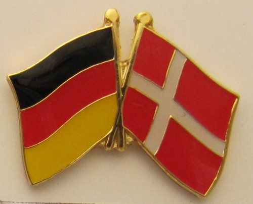 Dänemark / Deutschland Freundschafts Pin Anstecker Flagge Fahne Nationalflagge Doppelpin Flaggenpin Badge Button Flaggen Clip Anstecknadel