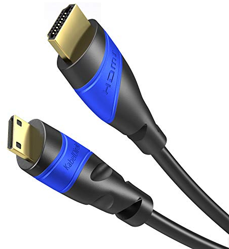 KabelDirekt – 1m Cable Mini HDMI (High Speed HDMI con Ethernet, Conector Tipo A a Conector Tipo C, 4K Ultra HD, 3D, Full HD 1080p, HDR, ARC, PS5/PS4, XBO, HDTV)