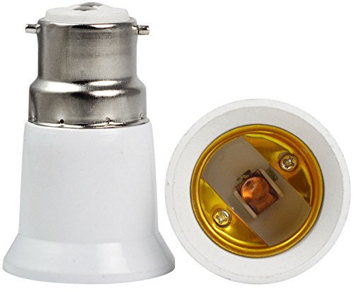Kasstino Bayonet BC B22 to ES E27 Screw Light Bulb Adaptor Lamp Fitting Converter Holder