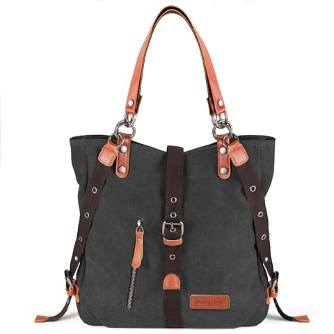 SHANGRI-LA Purse Handbag for Women Canvas Tote Bag Casual Shoulder Bag School Bag Rucksack Convertible Backpack