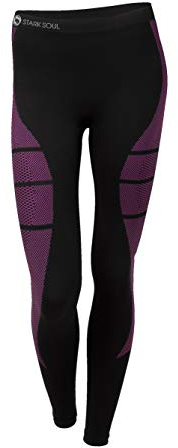 STARK SOUL Damen Seamless Ski Funktionswäsche, Outdoor Unterwäsche (L/XL Hose schwarz/pink)