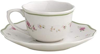 Brandani 53413 Set 2 Pezzi Tazzina Caffe Nonna Rosa in Porcellana