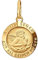 CLEVER SCHMUCK Goldener Mini Engel Anhänger Ø 10 mm Schutzengel Gottes Segen auf all deinen Wegen 333 Gold 8 Karat für Kinder Damen im Schmucketui