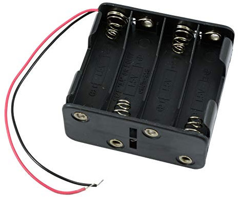1 x geschlossene AA/AAA Batterie-Halter-Gehäuse in 5 Größen mit Abdeckung Ein-/Aus-Schalter Kunststoff Batterie-Aufbewahrungsbox mit Schalterdrähten (4 Kabel)